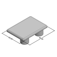 60-070-2 MODULAR SOLUTIONS POLYAMIDE PART END CAP 45MM X 32MM LIGHT GRAY